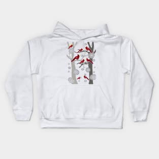 Cardinals In The Snow Kids Hoodie